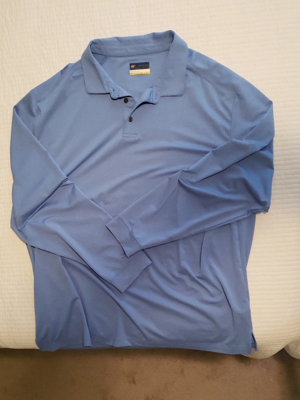 Men's Long Sleeve Polo in Sky Blue